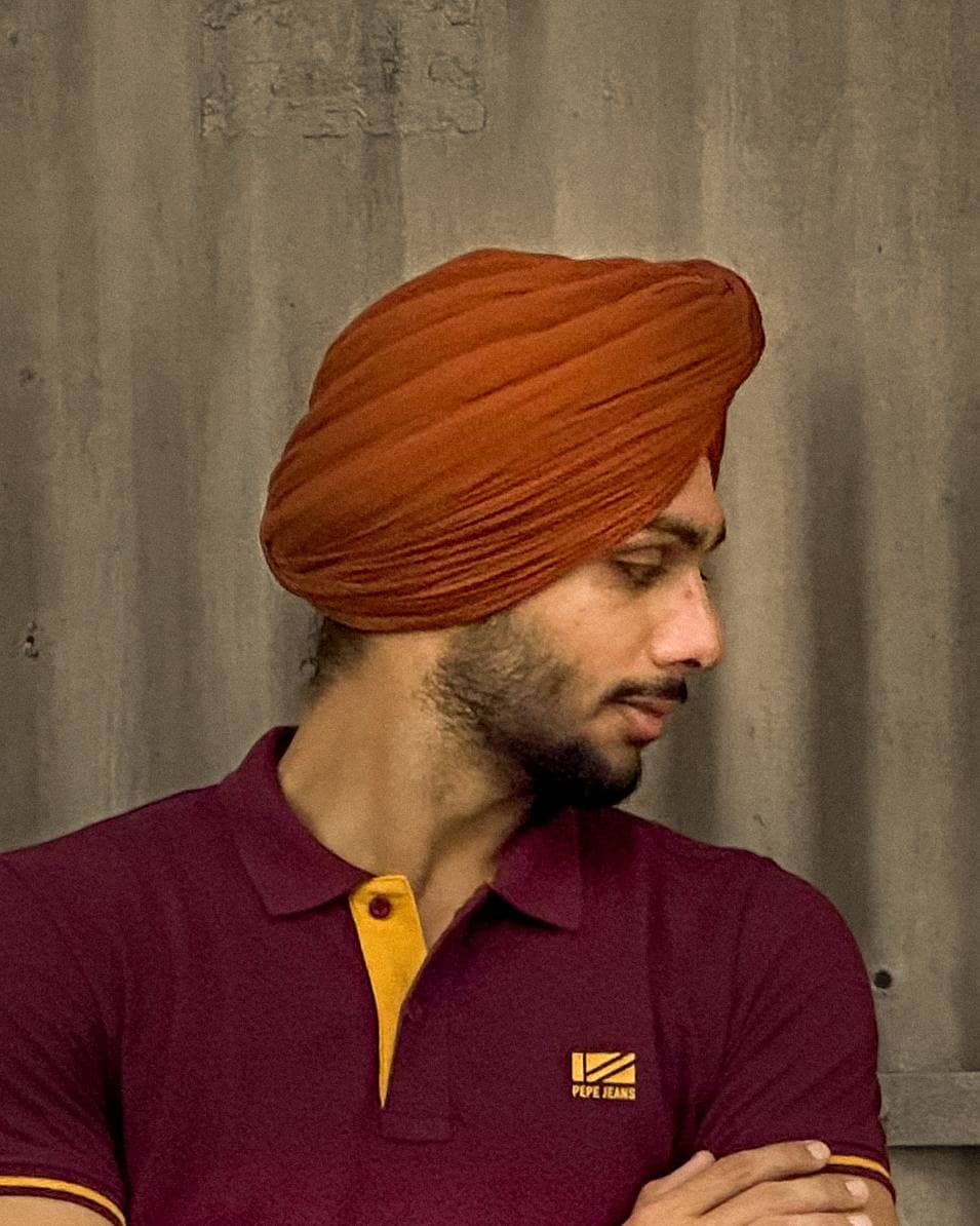 Rust Brown Rubia Voile turban